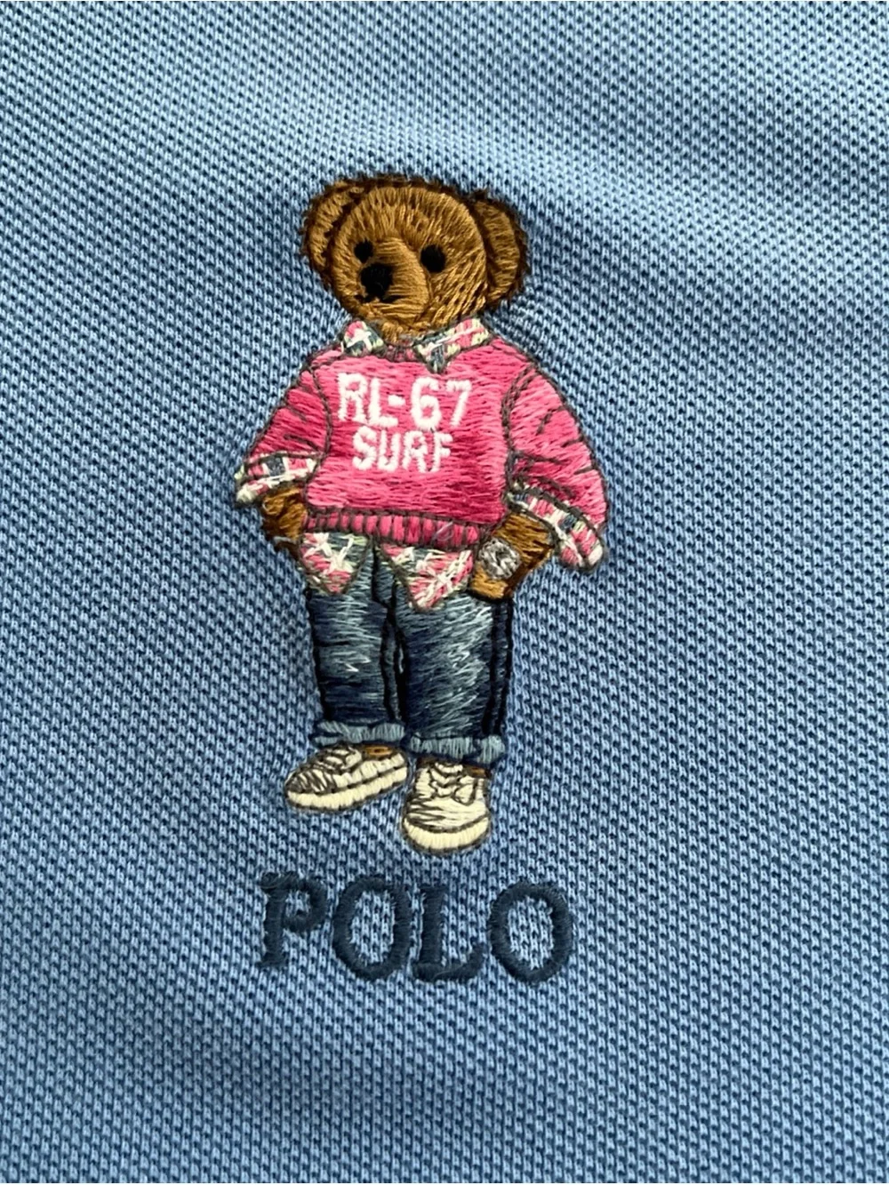 NWT Polo Ralph Lauren Classic Fit Blue Polo Shirt Polo Bear RL 67 Surf MSRP$150
